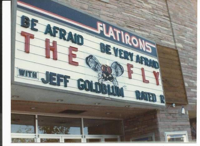 The Flatirons Theater marquee